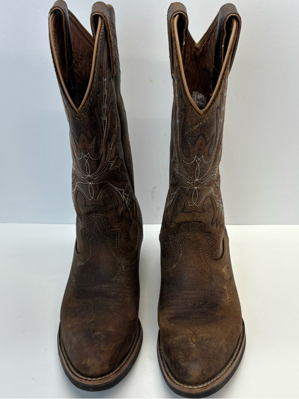 Justin Womens 12" Rein Square Toe Western Boot Waxy Tan - SVL2001 Size 7 B - Picture 3 of 8